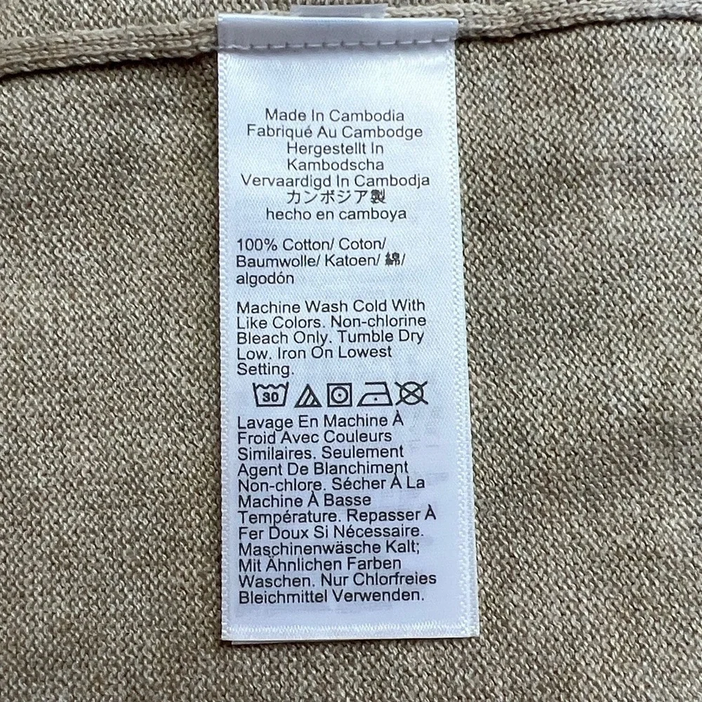 NWT’S J.Crew 100% Cotton Crew Neck Light Tan Pullover Sweater SZ L